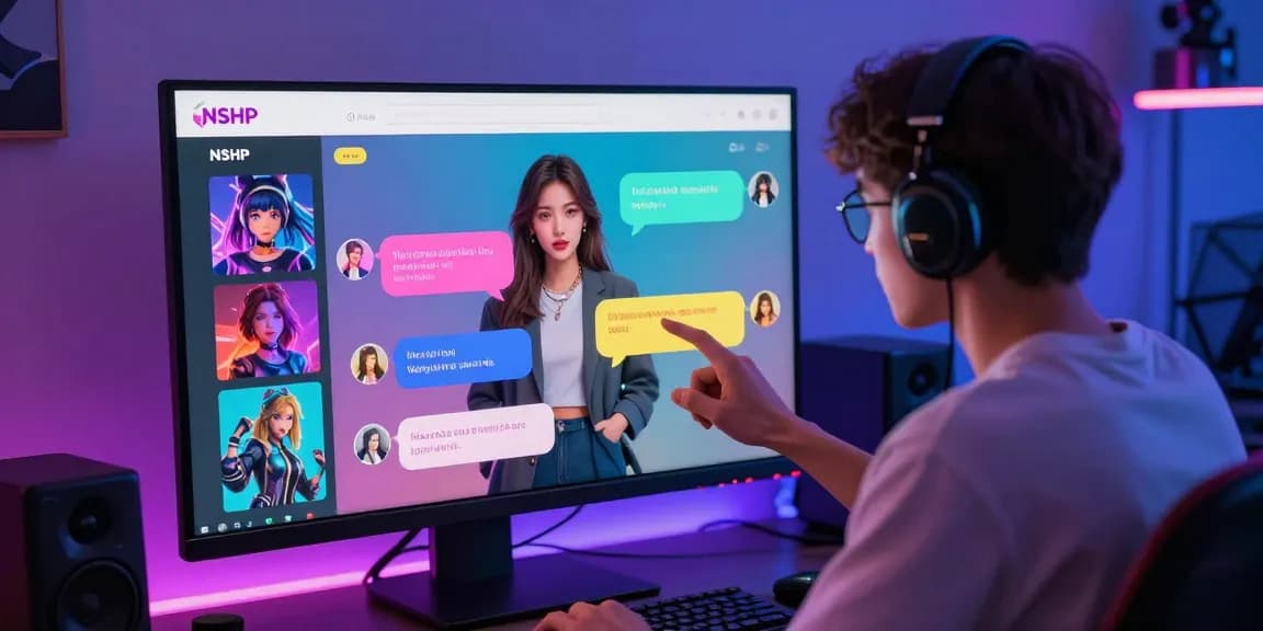 Engaging NSFW chat interaction with AI character on modern platform