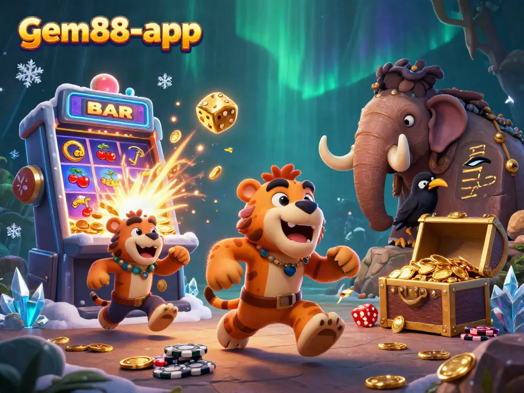 Experience thrilling gameplay with gem88-app in a vibrant casino scene filled with excitement and rich details.