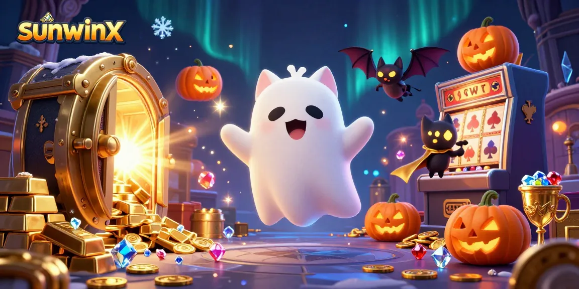 Experience the enchanting world of Sunwinx with a ghost cat and bat in a casino scene.