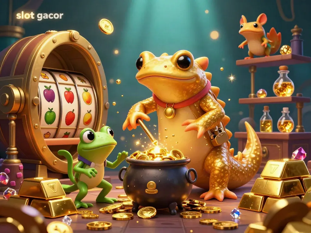 Catch big wins with slot gacor in a magical alchemist's lab filled with gold and treasures.