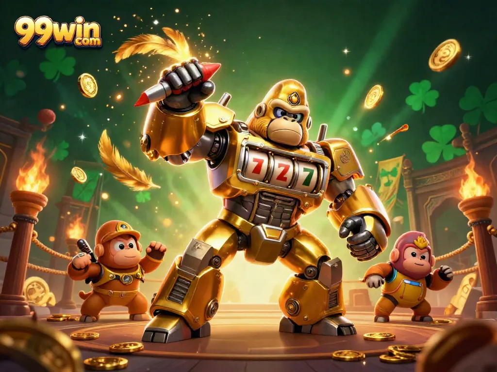 Experience thrilling wins with 99win com, featuring an explosive scene of gaming excitement.